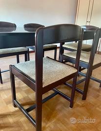 Sedie vintage anni 80 legno e tessuto