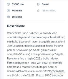 Fiat uno 1.3 diesel aspirato