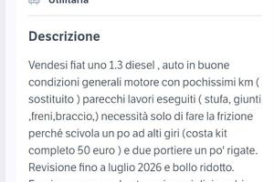 Fiat uno 1.3 diesel aspirato