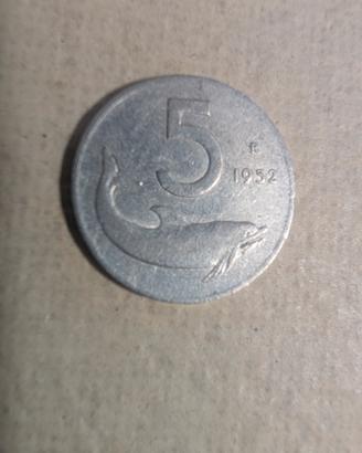 5 lire del 1952