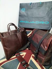 COME NUOVE 2 BORSE CARTELLA PIQUADRO PELLE 