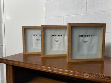 Tre cornici portafotografie in betulla