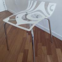2 sedie design plexiglass e metallo
