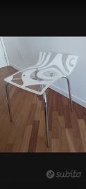 2 sedie design plexiglass e metallo