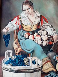 Dipinto con tinozza uva