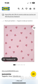 Tappeto Ikea rosa con cuori 