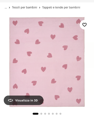 Tappeto Ikea rosa con cuori 