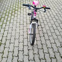 Bici da bambina rosa e bianca, 20' pollici