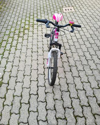 Bici da bambina rosa e bianca, 20' pollici