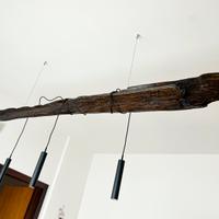 Lampada tronco sospensione legno di mare led