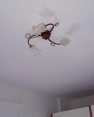 LAMPADARIO DA SOFFITTO CON PORTALAMPADE IN VETRO