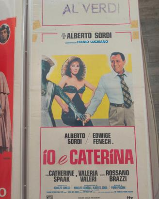 Poster 33x70 film Io e Caterina di Sordi 1980