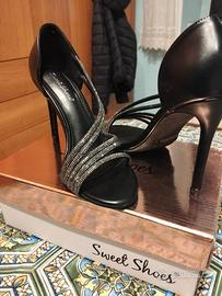 Scarpe donna Sweet Shoes nere con brillantini