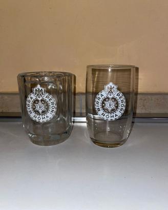 BIRRA PERONI ROMA 2 BICCHIERI VINTAGE ANNI '70
