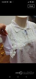 camicia da notte con pizzo, colore Lilla 