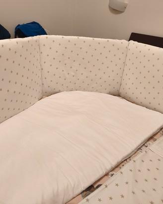 Paracolpi, piumino, sacco copripiumino per lettino