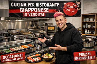 Cucina professionale completa per ristorante giapp