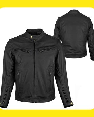 GIACCA MOTO PELLE VINTAGE Cafe' Racer ASPIDEX
