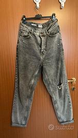 Jeans Mom Fit Bershka Grigio Vintage