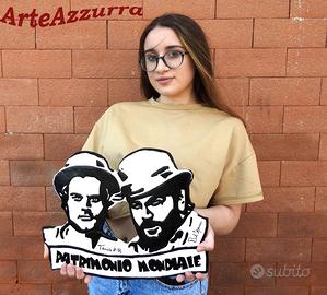 Bud Spencer e Terence Hill in ceramica.  Manufatto