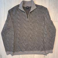 Maglione con zip BOSS 100% lana vergine