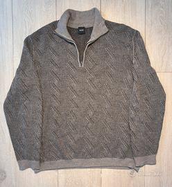 Maglione con zip BOSS 100% lana vergine