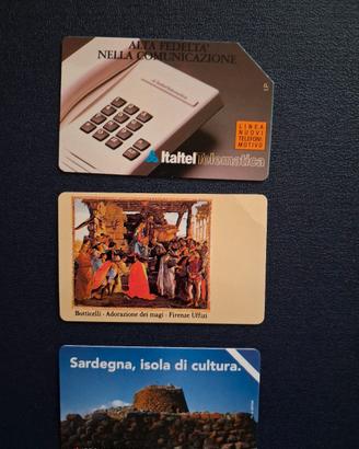 n 3 schede telefoniche da collezione 