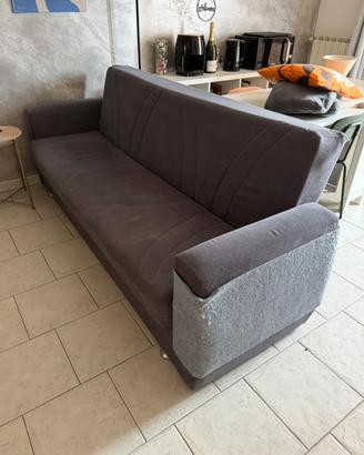 Divano letto 3 posti grigio