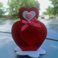 Decorazione Cuore Glitterata con Fiocco 