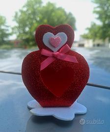 Decorazione Cuore Glitterata con Fiocco 