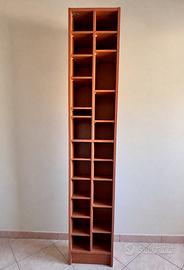 Scaffale porta CD/DVD in legno color ciliegio