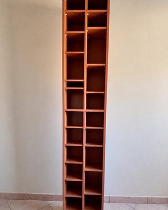 Scaffale porta CD/DVD in legno color ciliegio