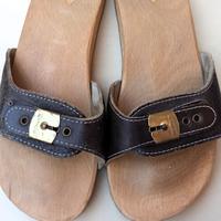 Zoccoli originali Dr. Scholl's n.39 legno e pelle