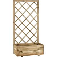 Fioriera con griglia in legno cm.40x80x180h