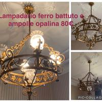 lampadario ferro battuto