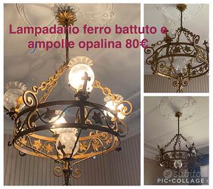 lampadario ferro battuto