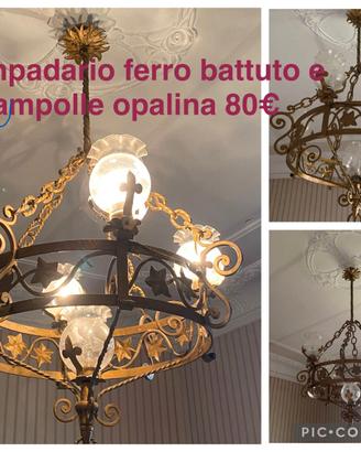 lampadario ferro battuto