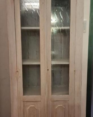 Vetrina / Credenza Shabby Chic in legno bianco