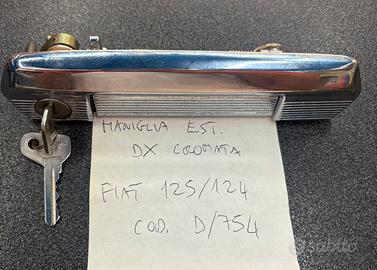 Maniglia esterna dx cromata fiat 124/125