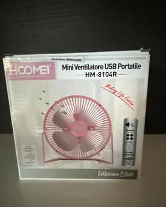Mini ventilatore usb portatile rosa