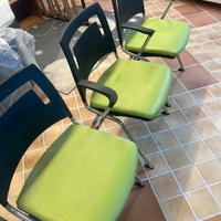 3 sedie da ufficio / sala d’attesa – IMPILABILI