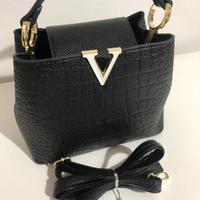 Borsa donna dorata effetto coccodrillo