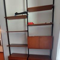 Libreria vintage a soffitto in legno teak (anni50)
