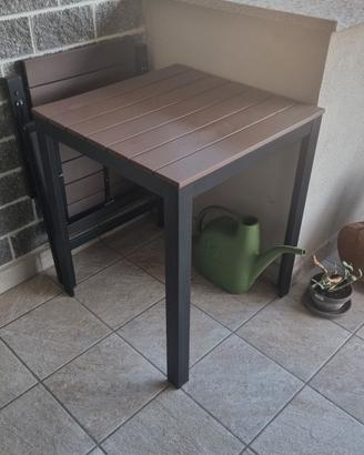 Tavolo da giardino+ 2 Sedie reclinabili 