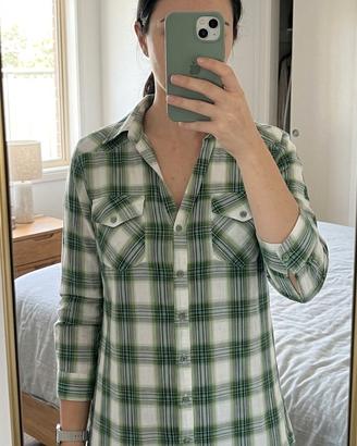 Camicia a Quadri Verde e Bianca 🟢
