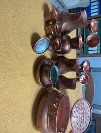 lotto vintage in rame lavorato -(10 pezzi)