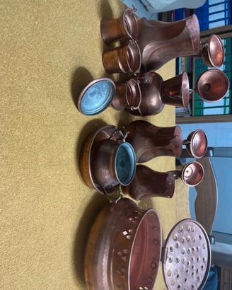lotto vintage in rame lavorato -(10 pezzi)
