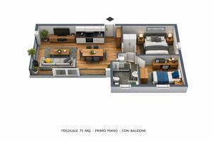 Luminoso trilocale con spese minime e posto auto