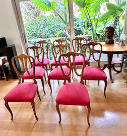 Sedie in stile con seduta rossa 8 e etanti mobili