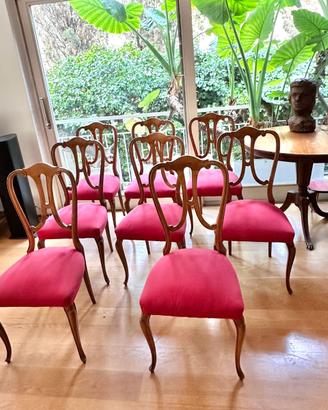 Sedie in stile con seduta rossa 8 e etanti mobili